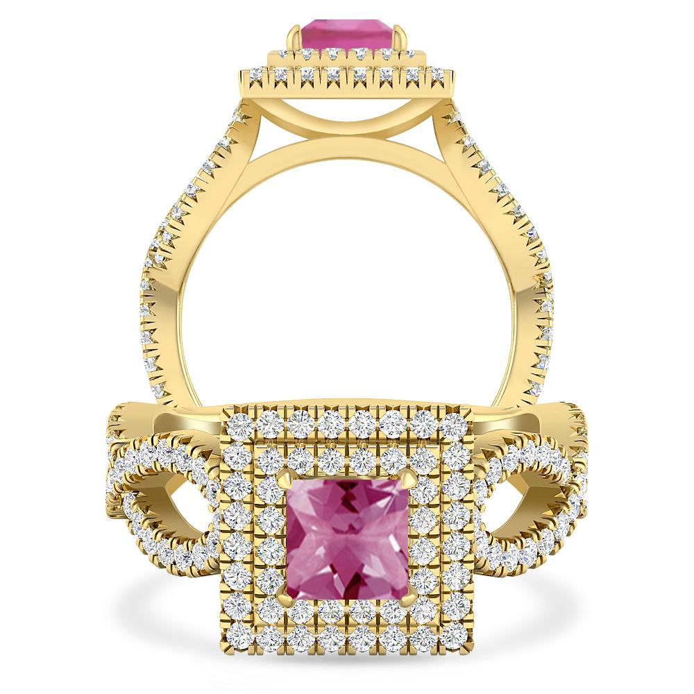 Yellow Gold - Pink Tourmaline