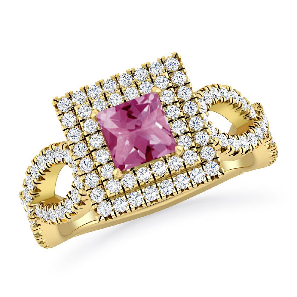 Yellow Gold - Pink Tourmaline