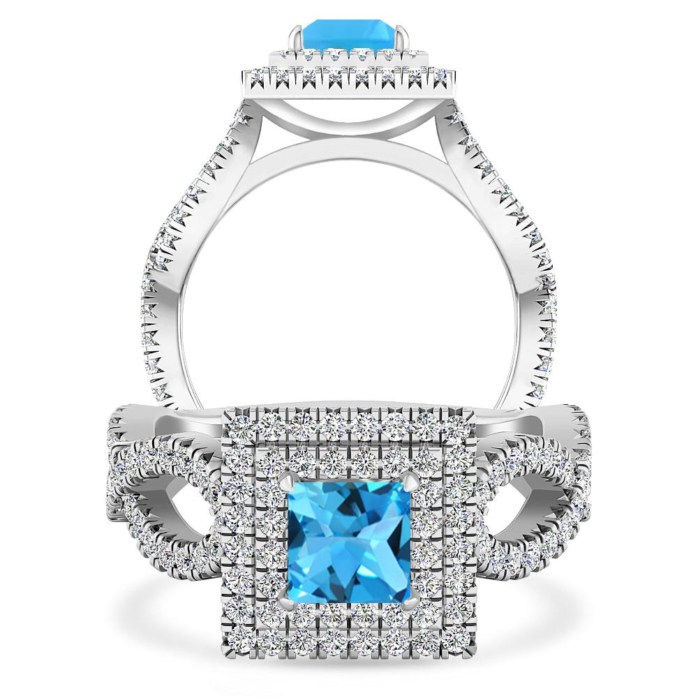 White Gold - Blue Topaz
