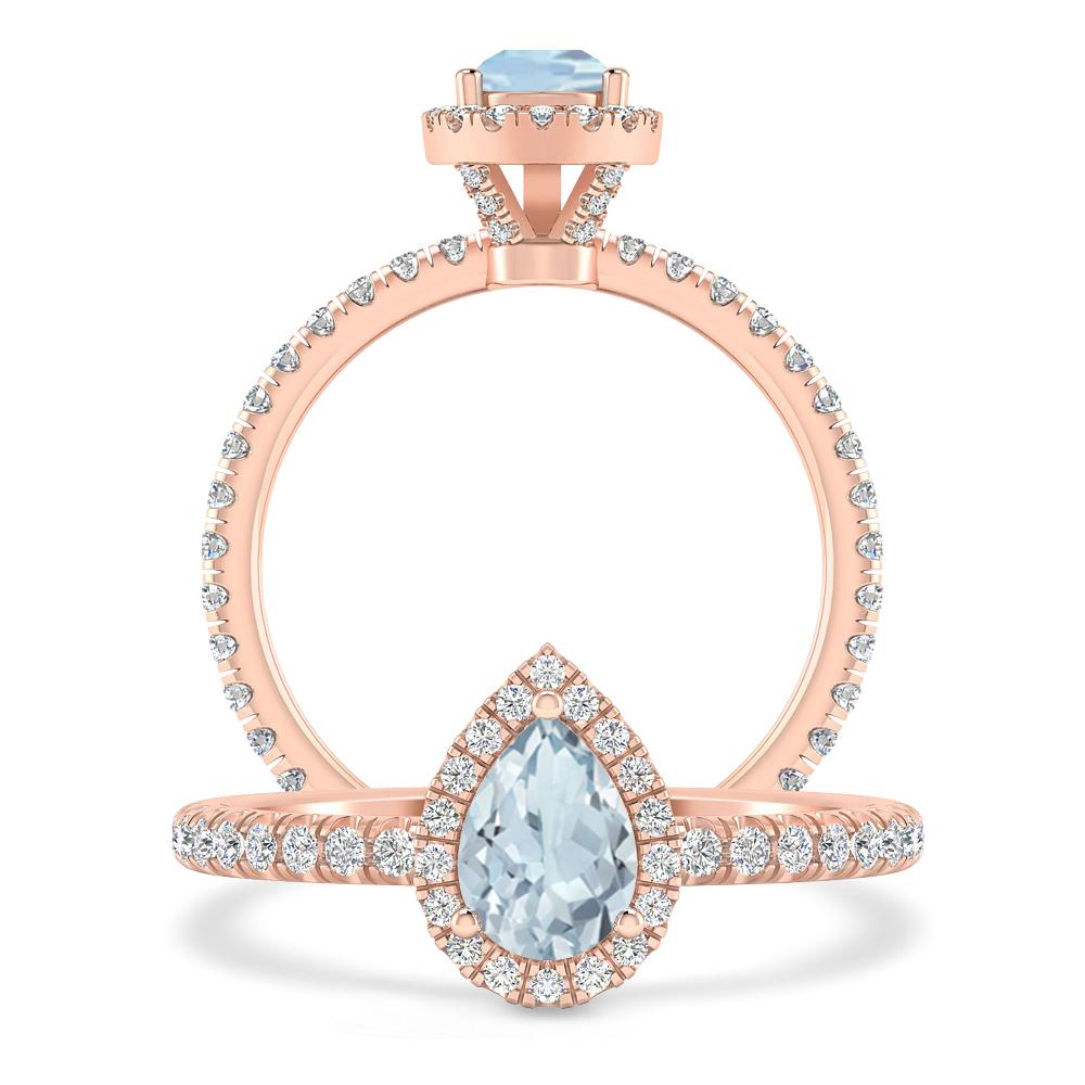 Rose Gold - Aquamarine