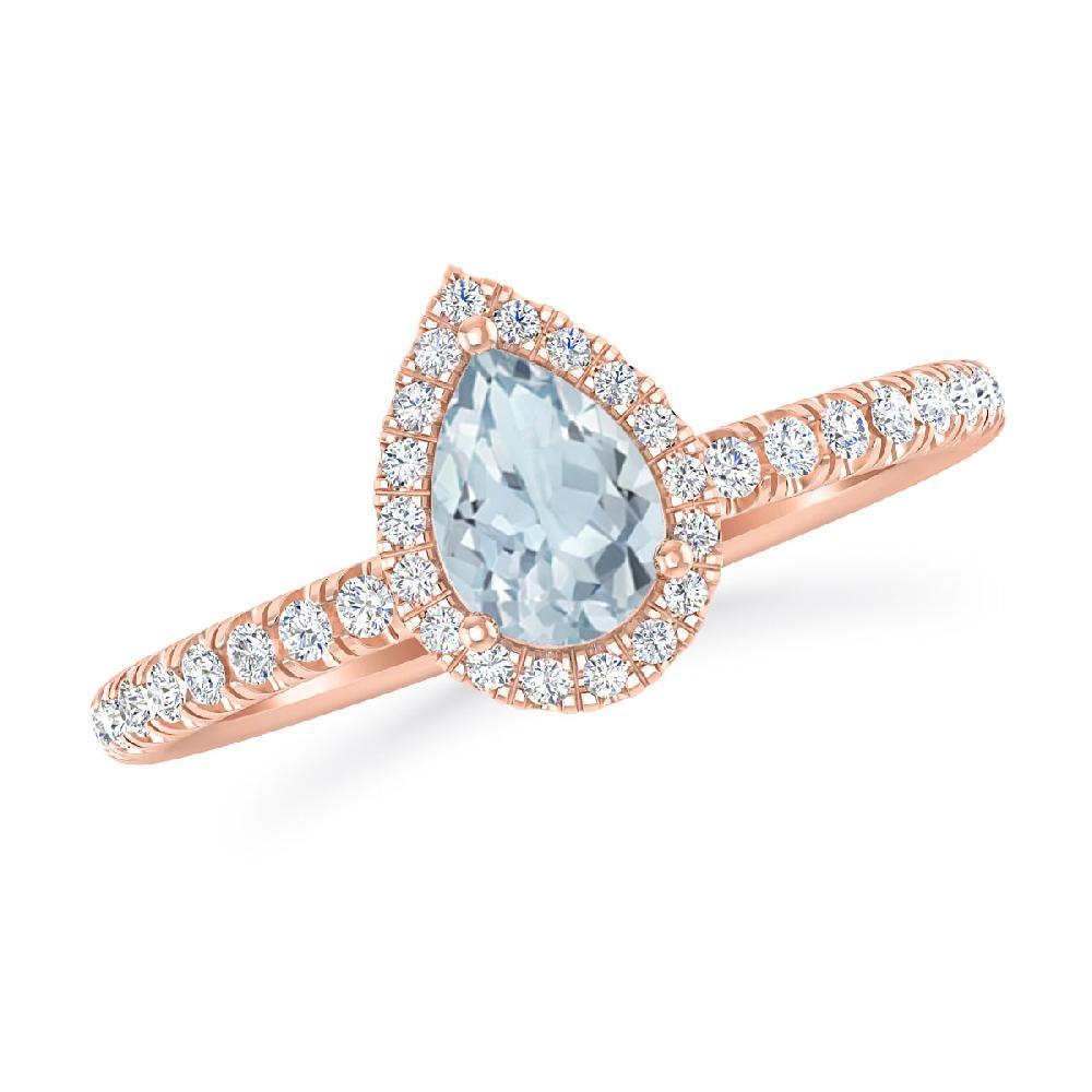 Rose Gold - Aquamarine