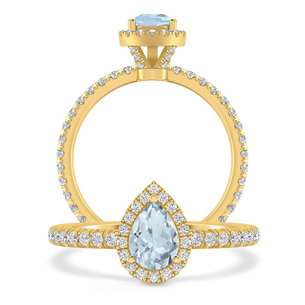 Yellow Gold - Aquamarine