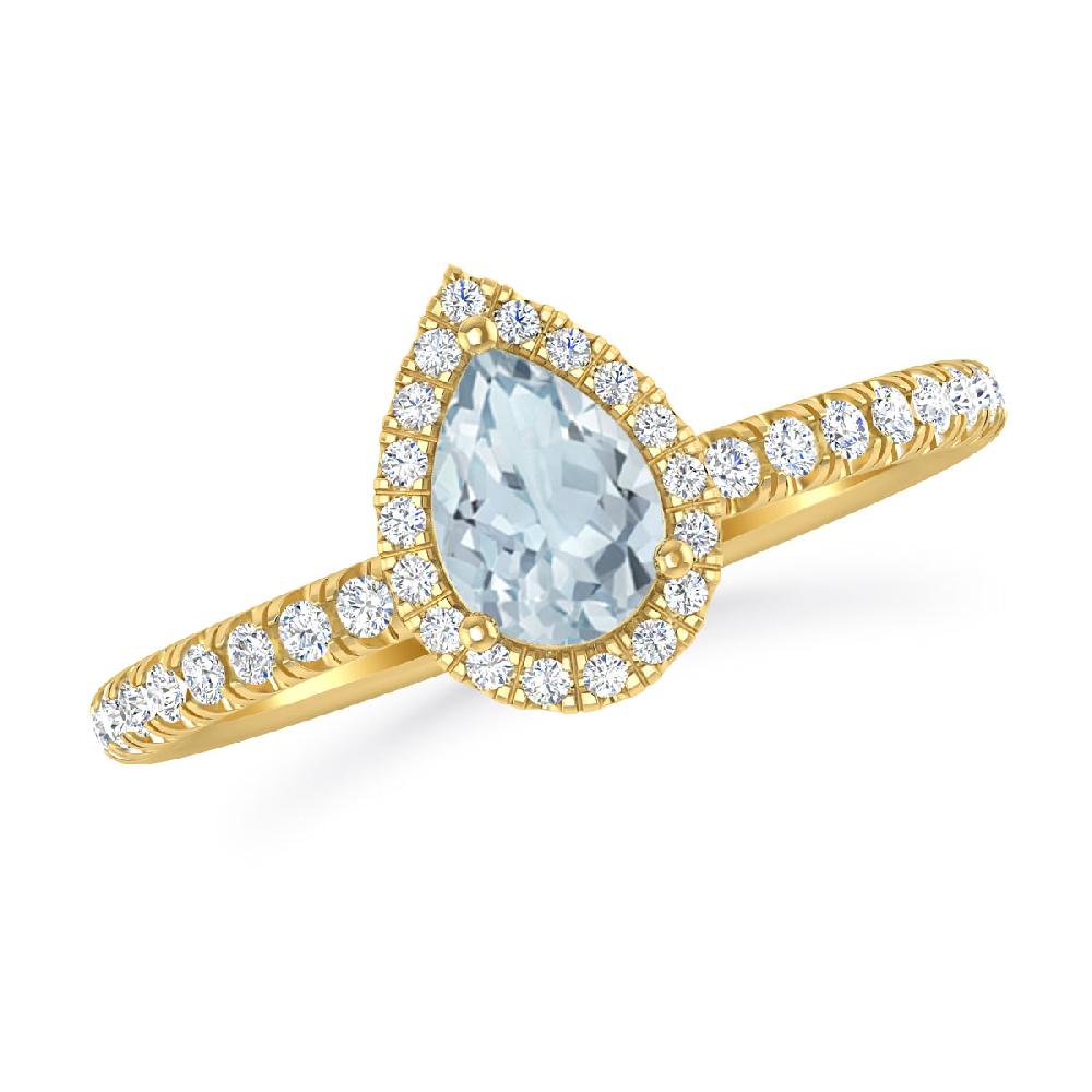 Yellow Gold - Aquamarine