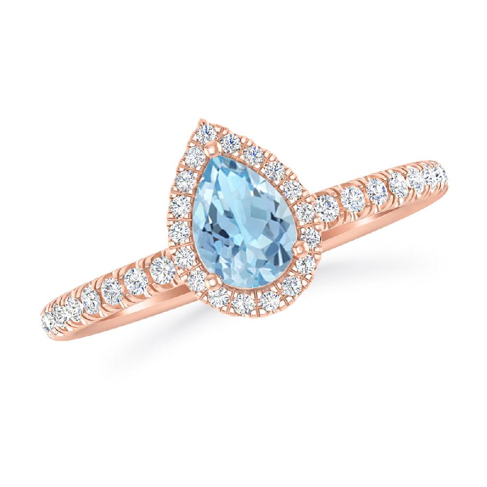 Rose Gold - Aquamarine