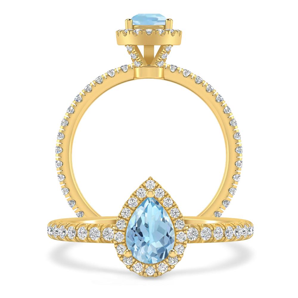 Yellow Gold - Aquamarine