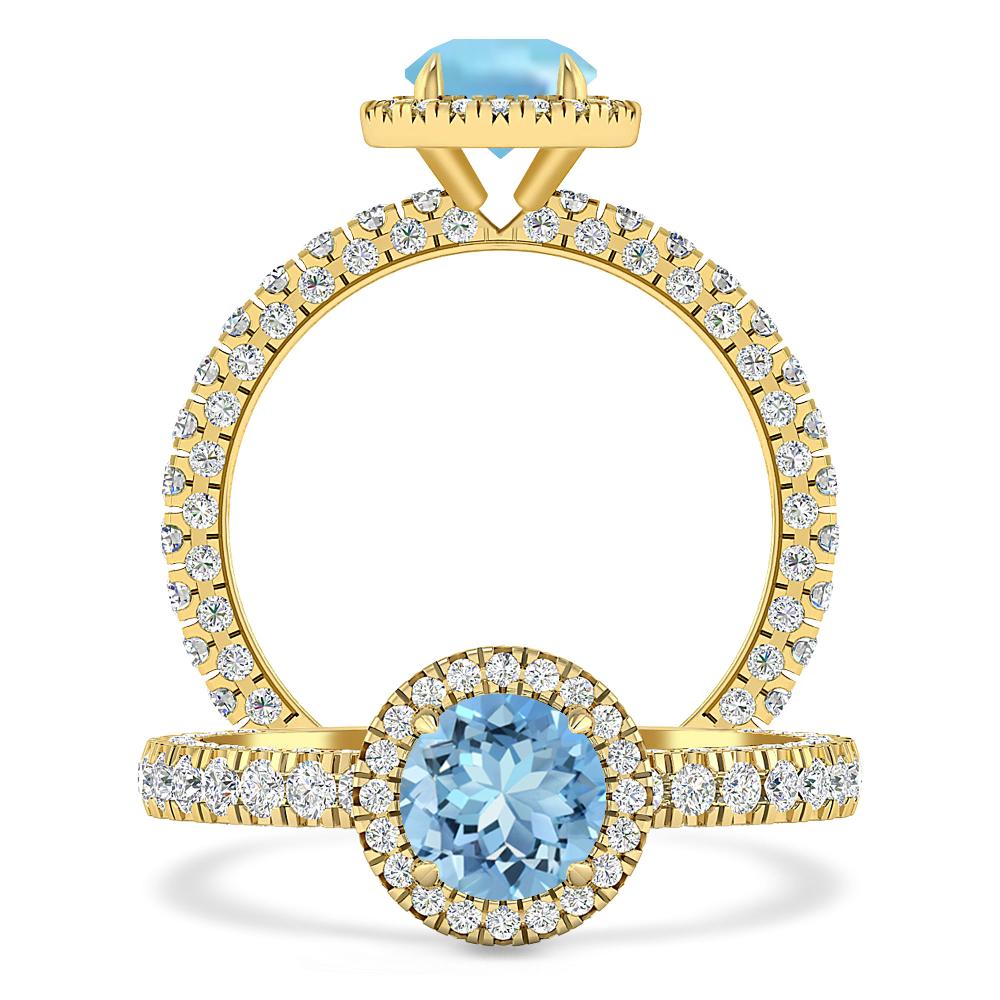 Yellow Gold - Aquamarine