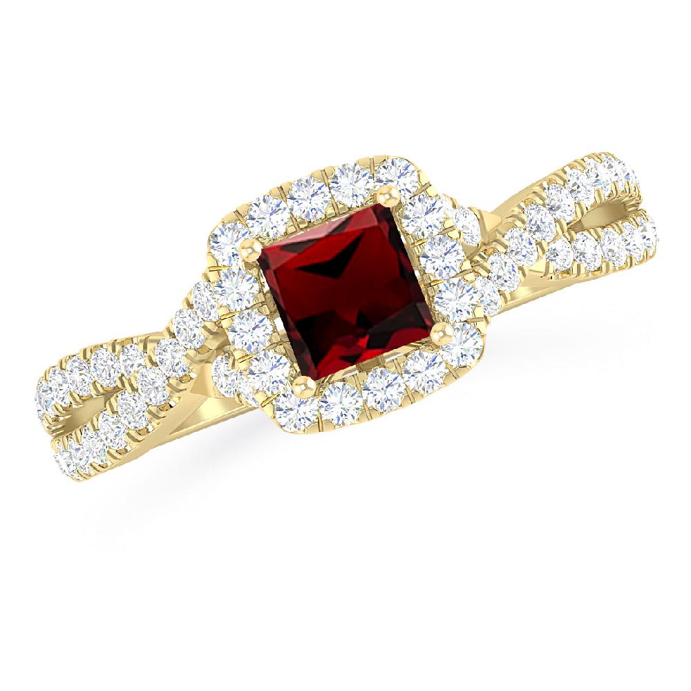 Yellow Gold - Garnet