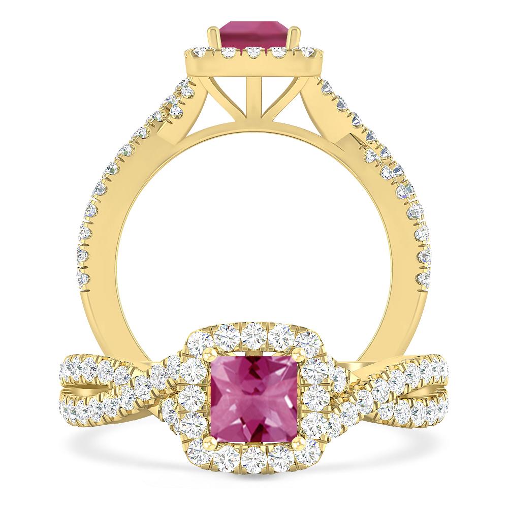 Yellow Gold - Pink Tourmaline