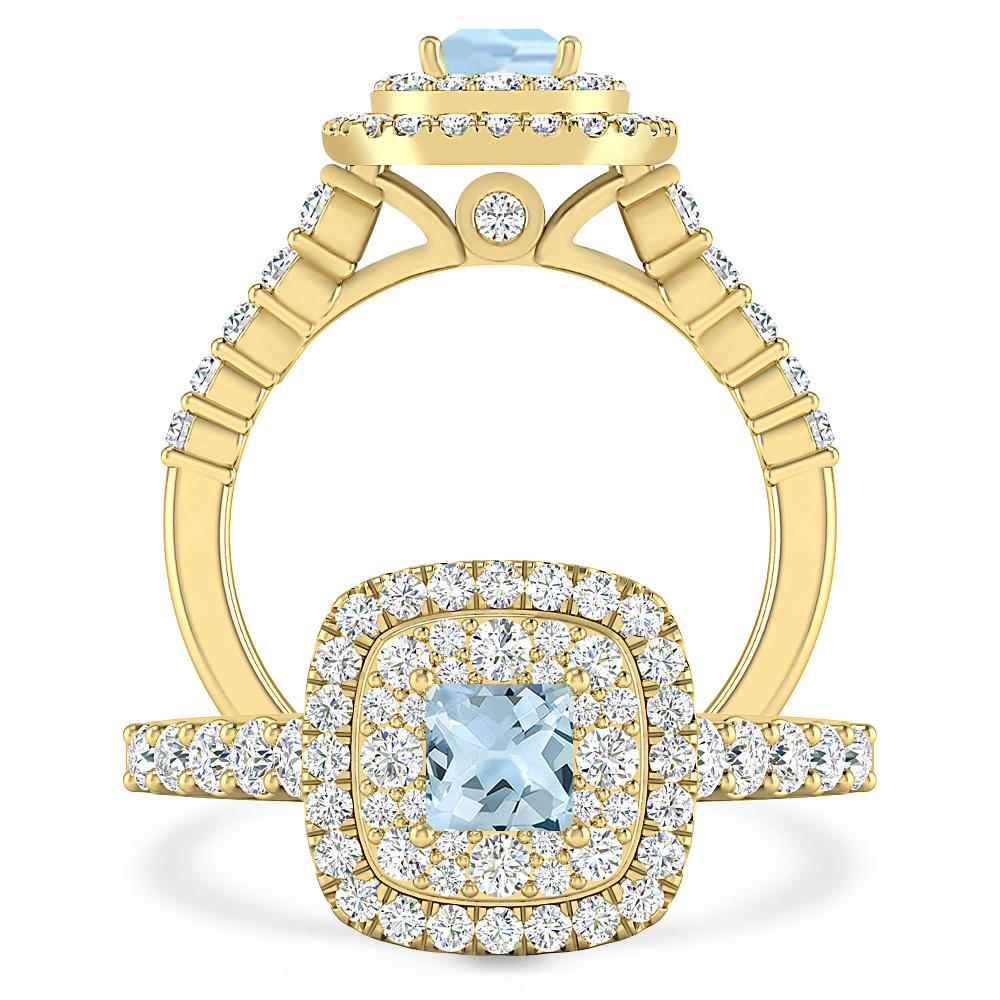 Yellow Gold - Aquamarine
