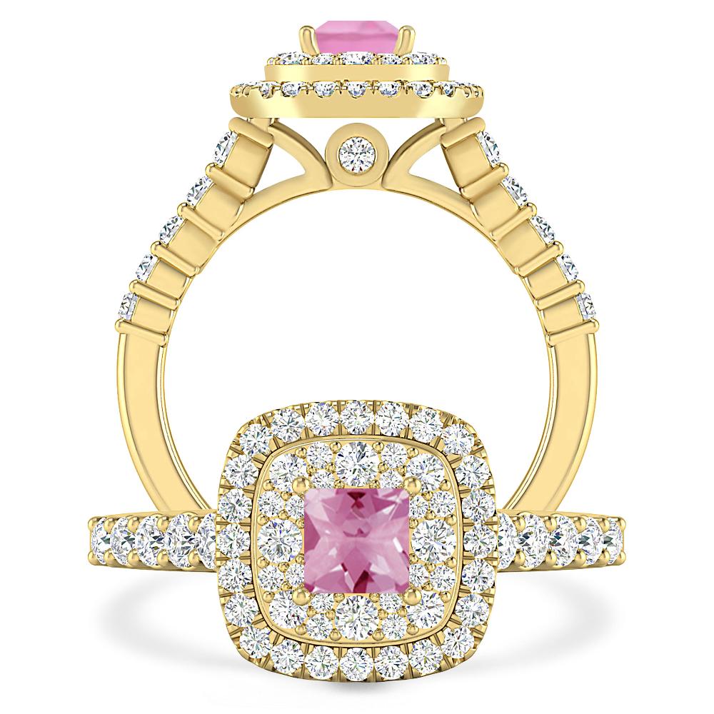 Yellow Gold - Pink Tourmaline