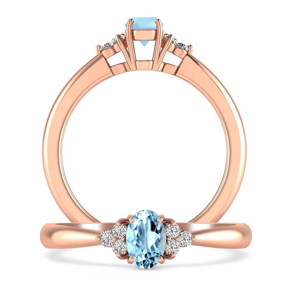 Rose Gold - Aquamarine