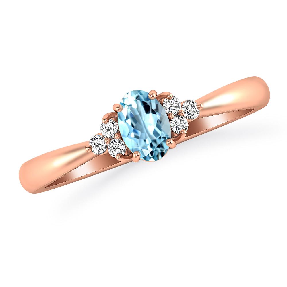 Rose Gold - Aquamarine