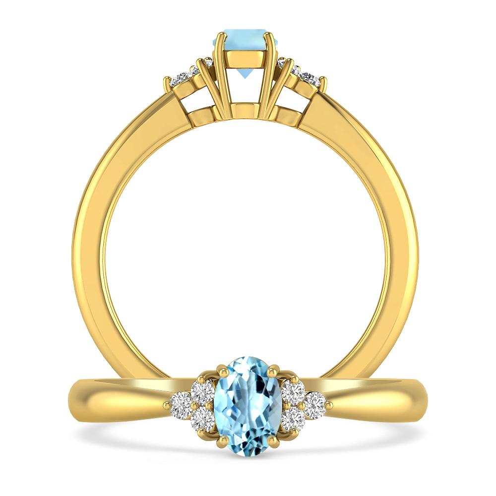 Yellow Gold - Aquamarine