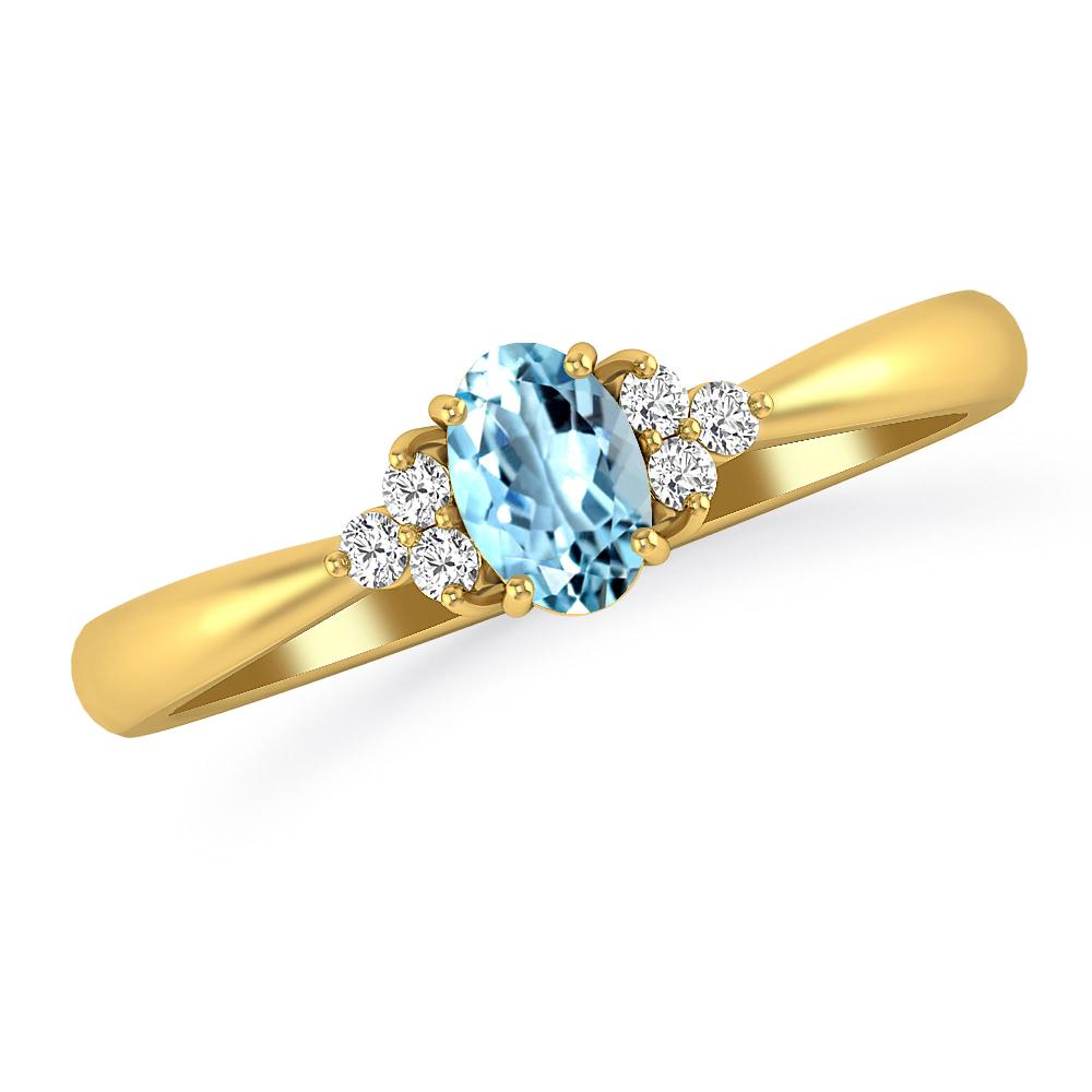 Yellow Gold - Aquamarine
