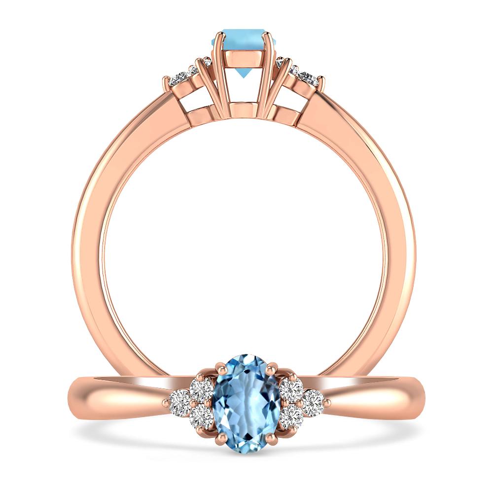 Rose Gold - Aquamarine