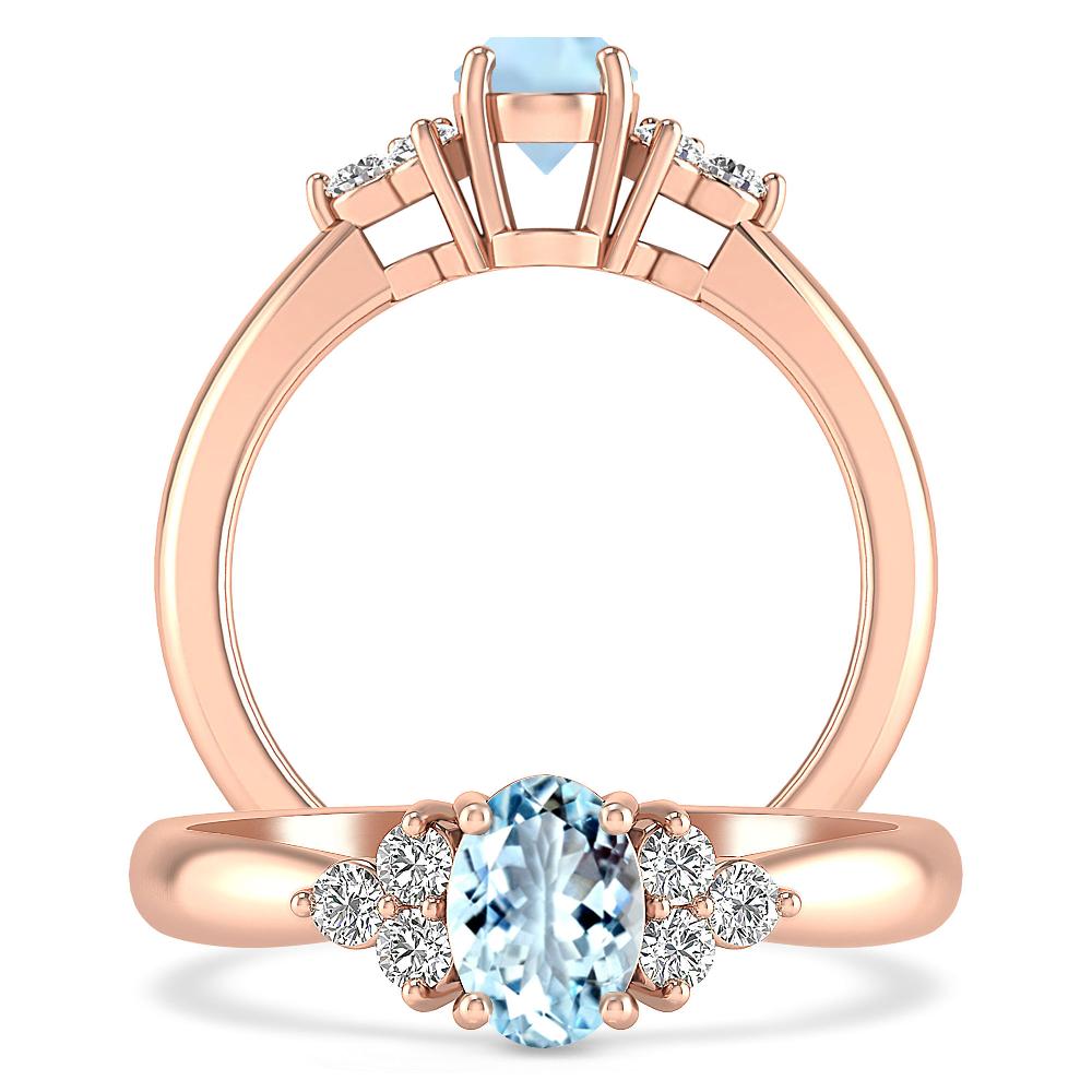 Rose Gold - Aquamarine