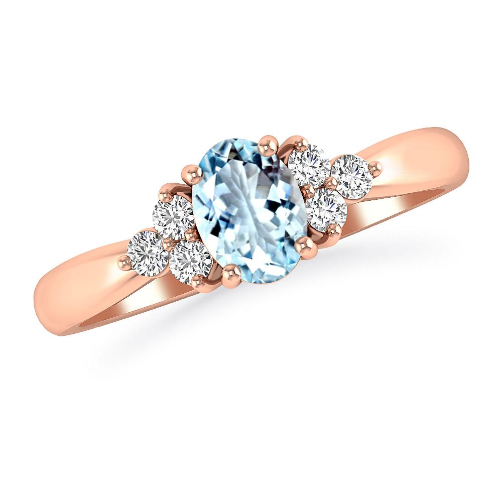 Rose Gold - Aquamarine
