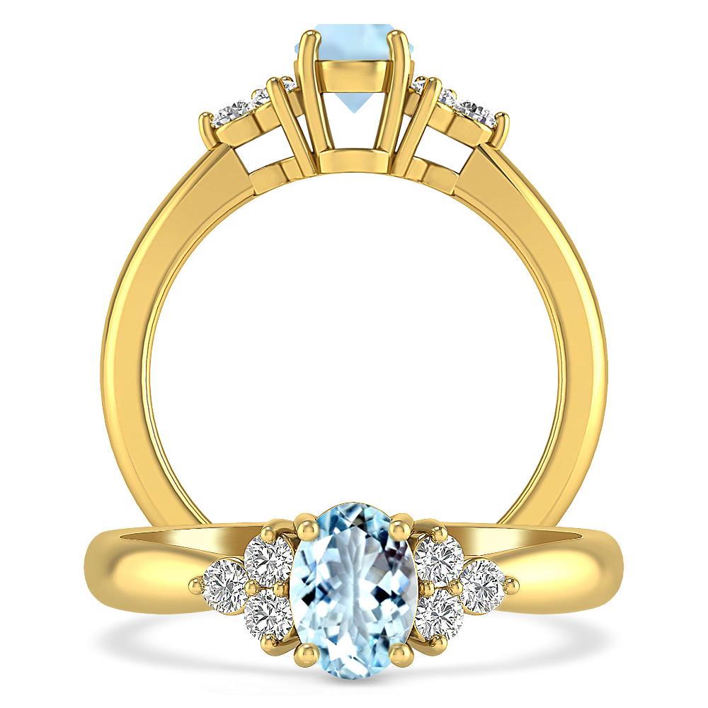 Yellow Gold - Aquamarine