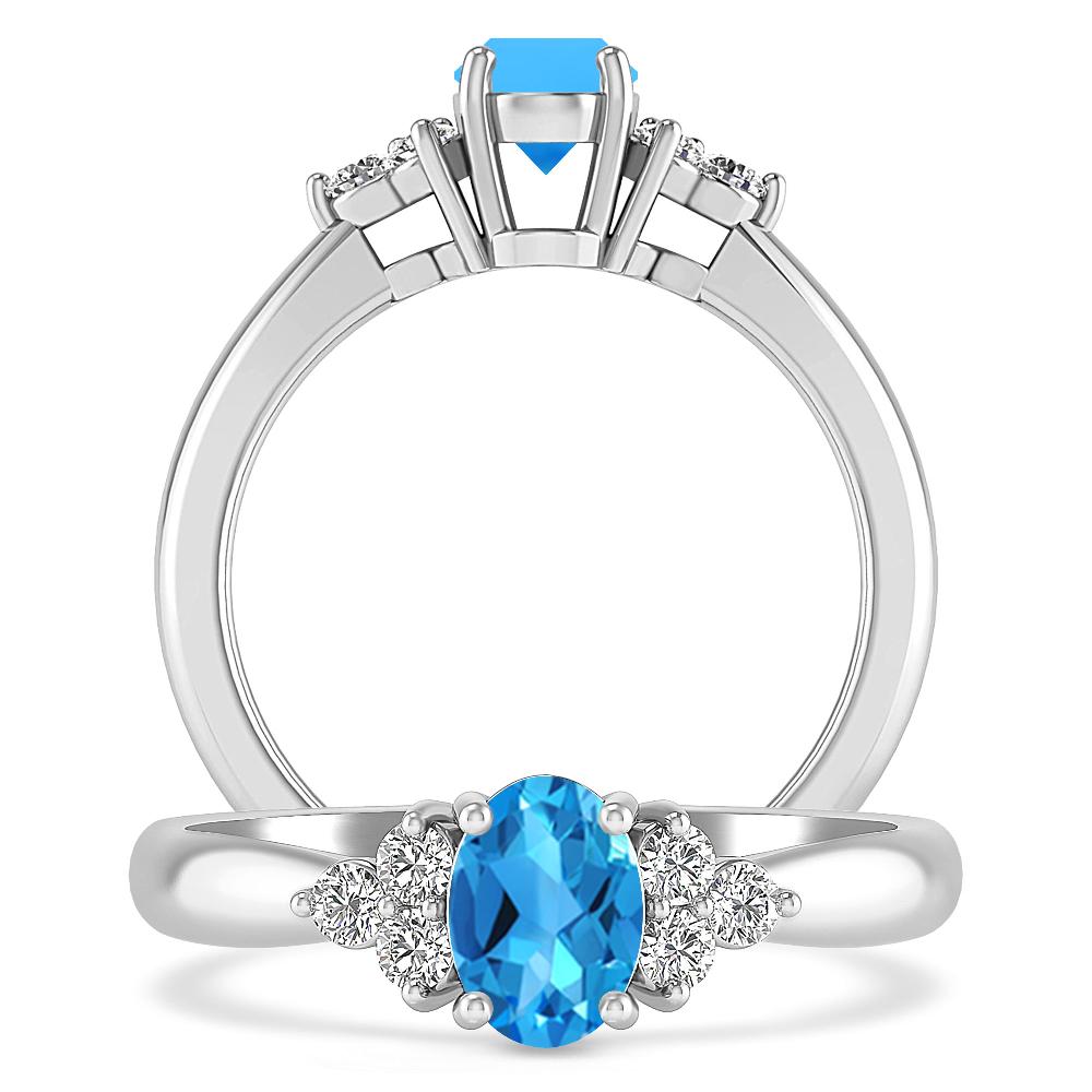 White Gold - Blue Topaz