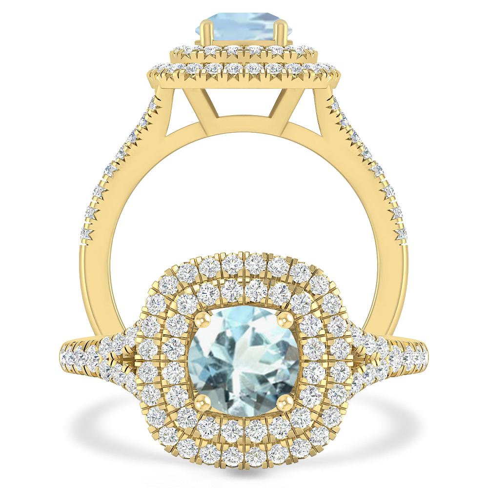 Yellow Gold - Aquamarine