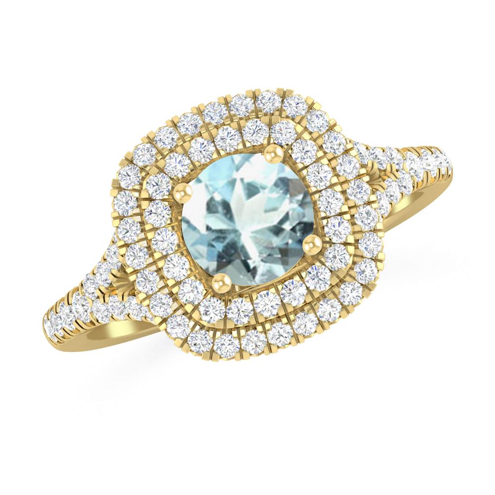 Yellow Gold - Aquamarine