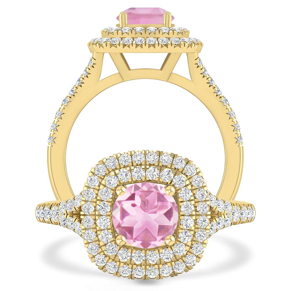 Yellow Gold - Pink Tourmaline