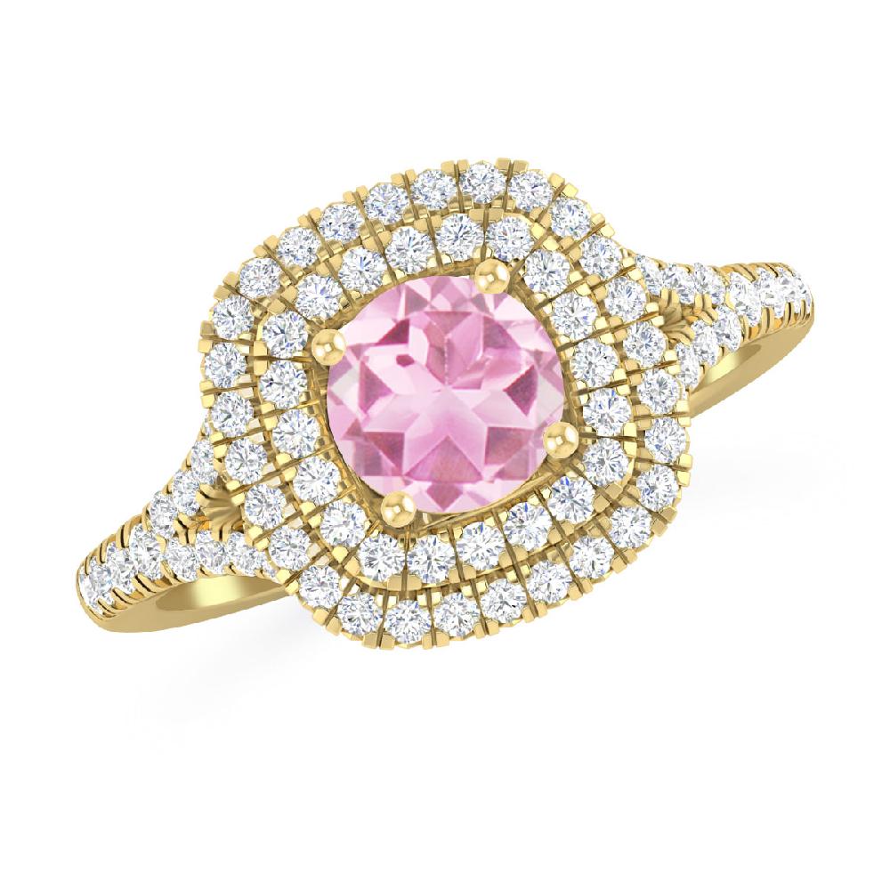 Yellow Gold - Pink Tourmaline