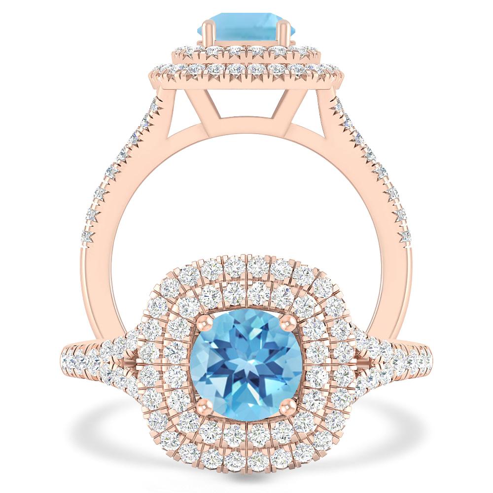 Rose Gold - Blue Topaz