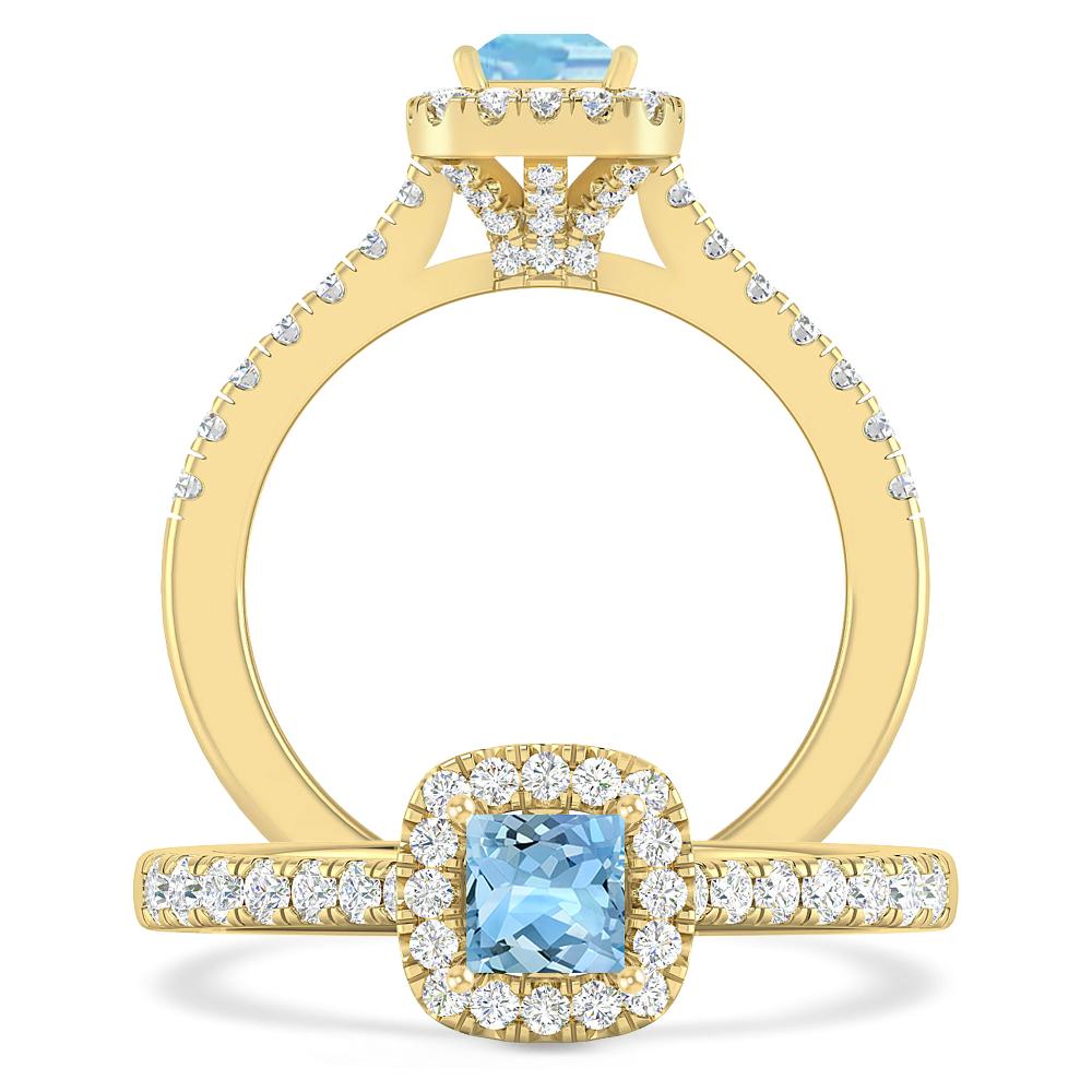 Yellow Gold - Aquamarine