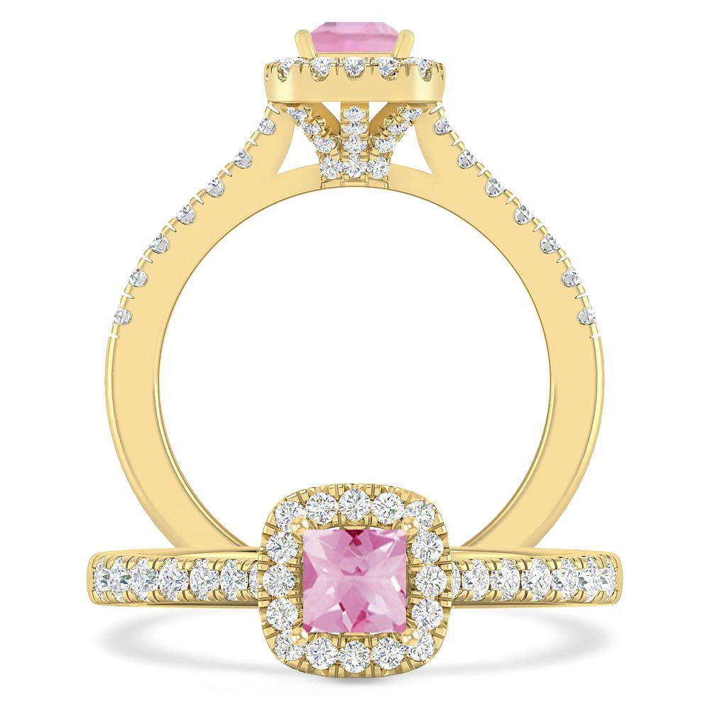 Yellow Gold - Pink Tourmaline