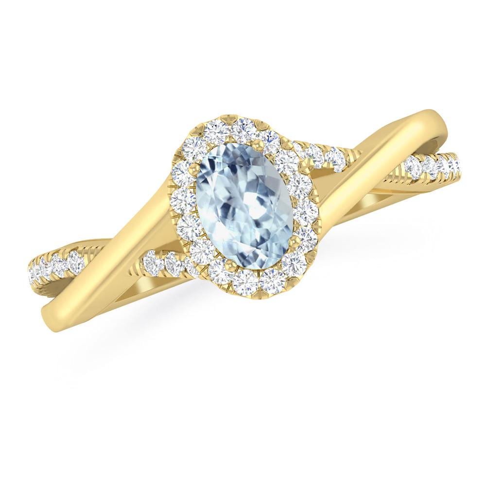 Yellow Gold - Aquamarine
