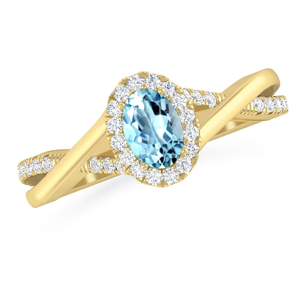 Yellow Gold - Aquamarine