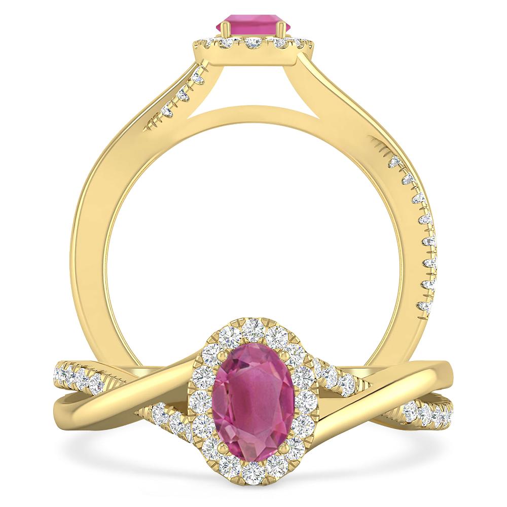 Yellow Gold - Pink Tourmaline