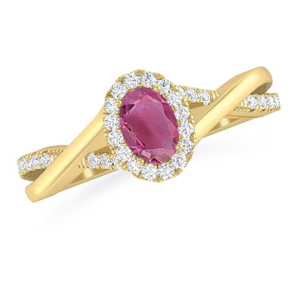 Yellow Gold - Pink Tourmaline