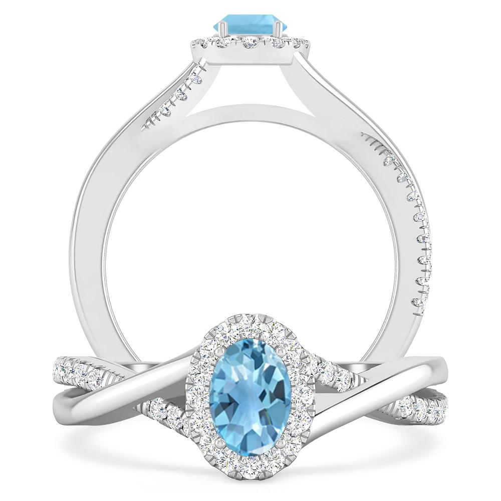 White Gold - Blue Topaz