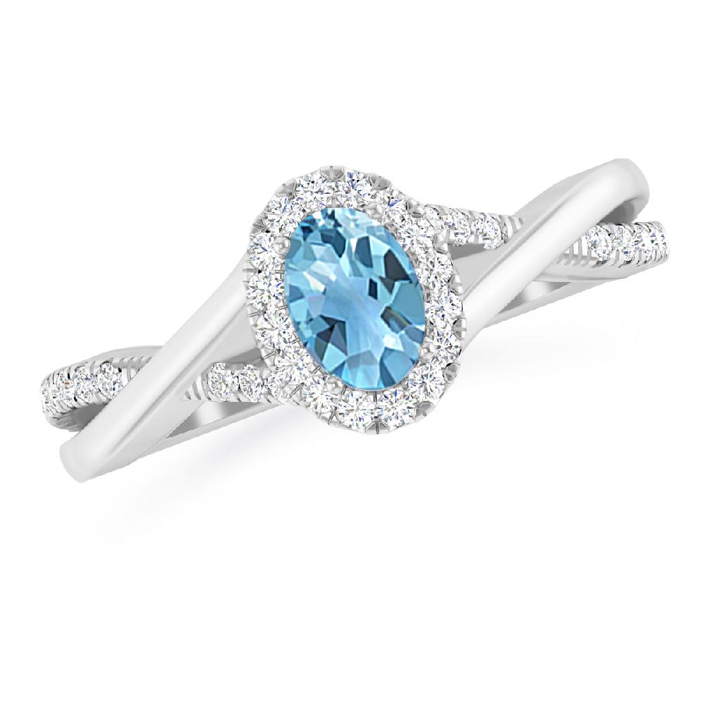 White Gold - Blue Topaz