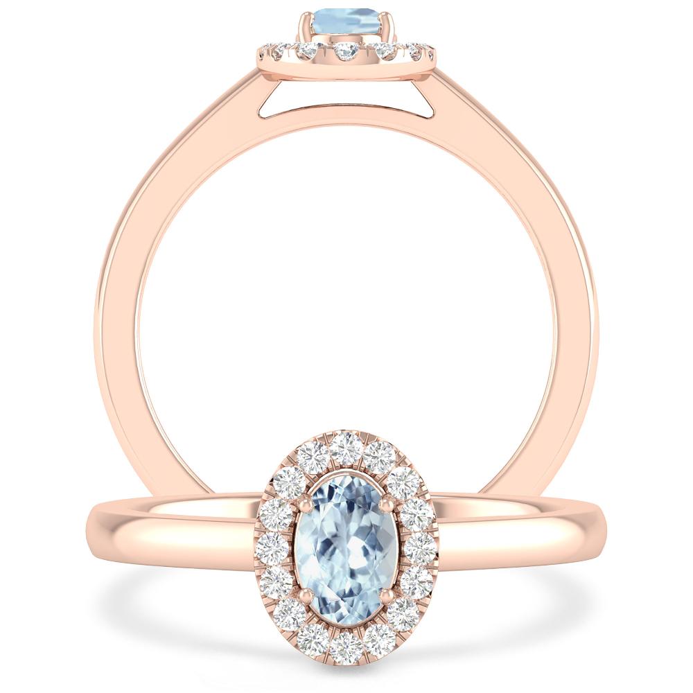 Rose Gold - Aquamarine