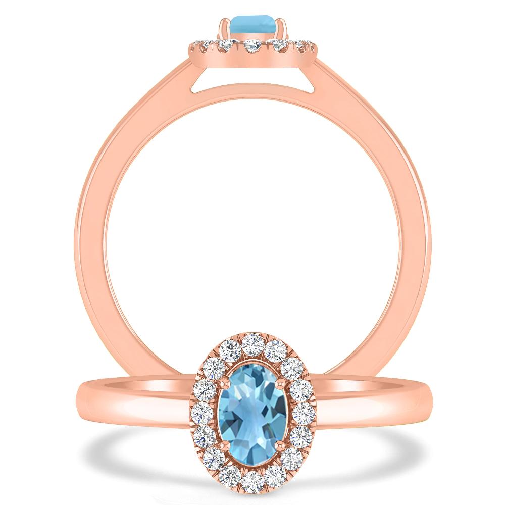 Rose Gold - Blue Topaz