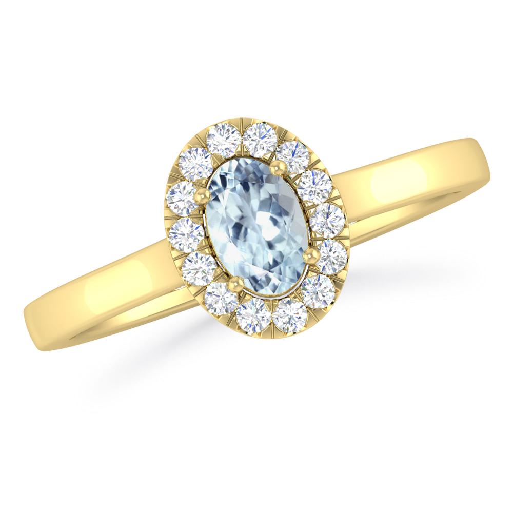 Yellow Gold - Aquamarine