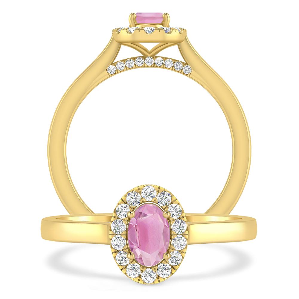 Yellow Gold - Pink Tourmaline