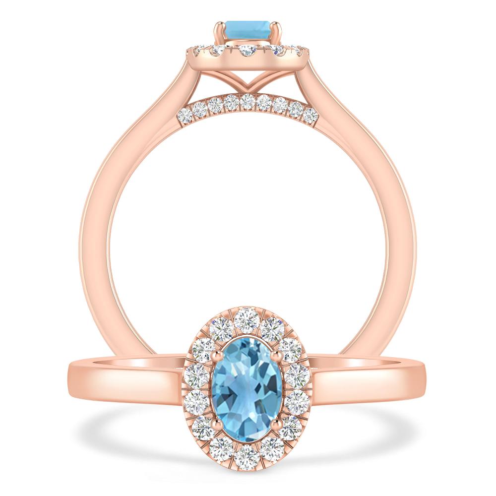 Rose Gold - Blue Topaz