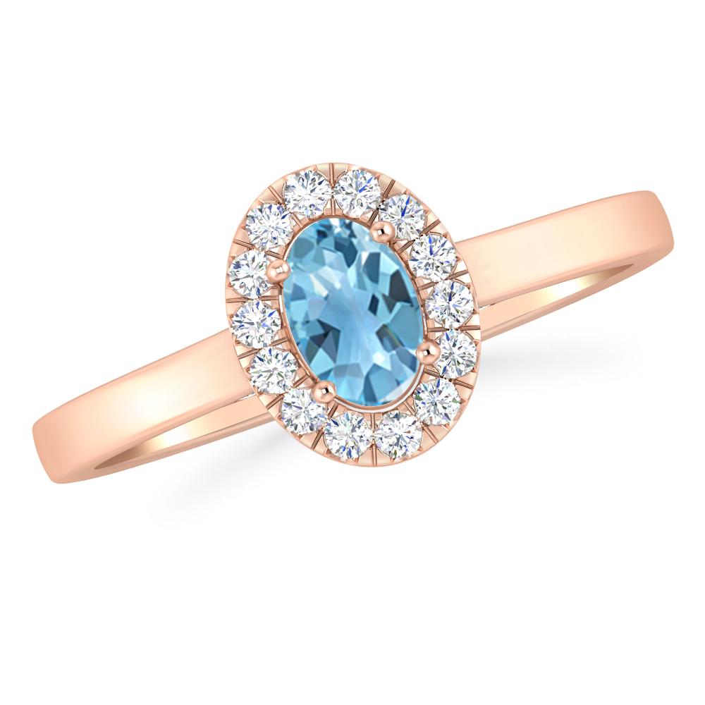 Rose Gold - Blue Topaz