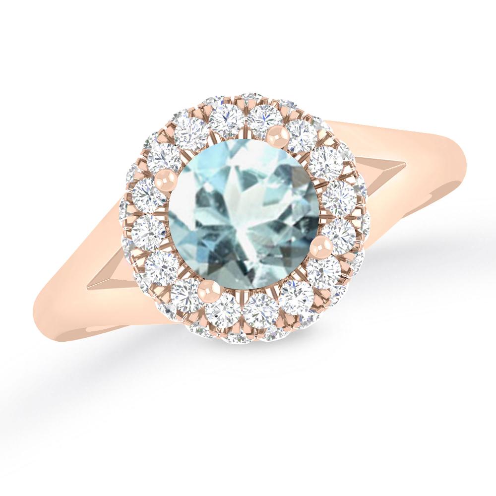 Rose Gold - Aquamarine