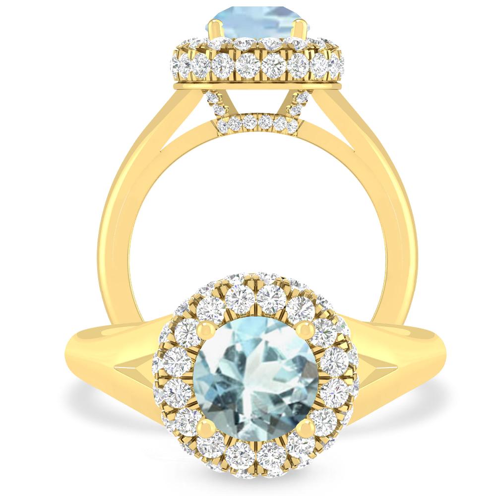 Yellow Gold - Aquamarine