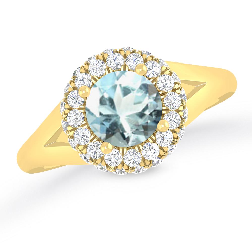 Yellow Gold - Aquamarine