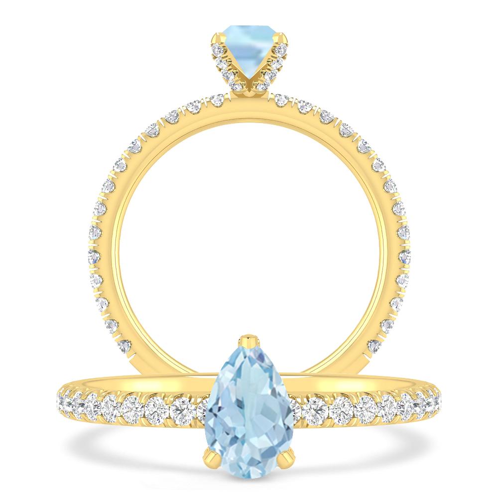Yellow Gold - Aquamarine