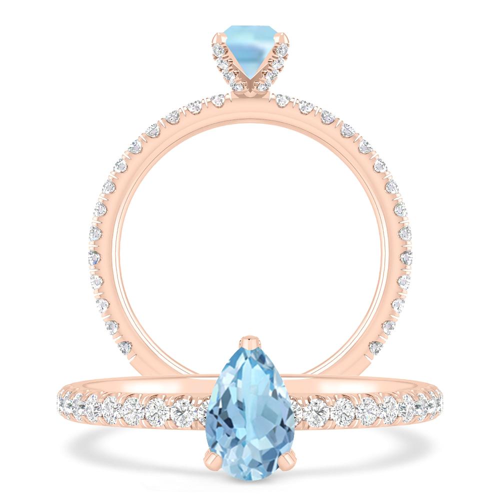 Rose Gold - Aquamarine