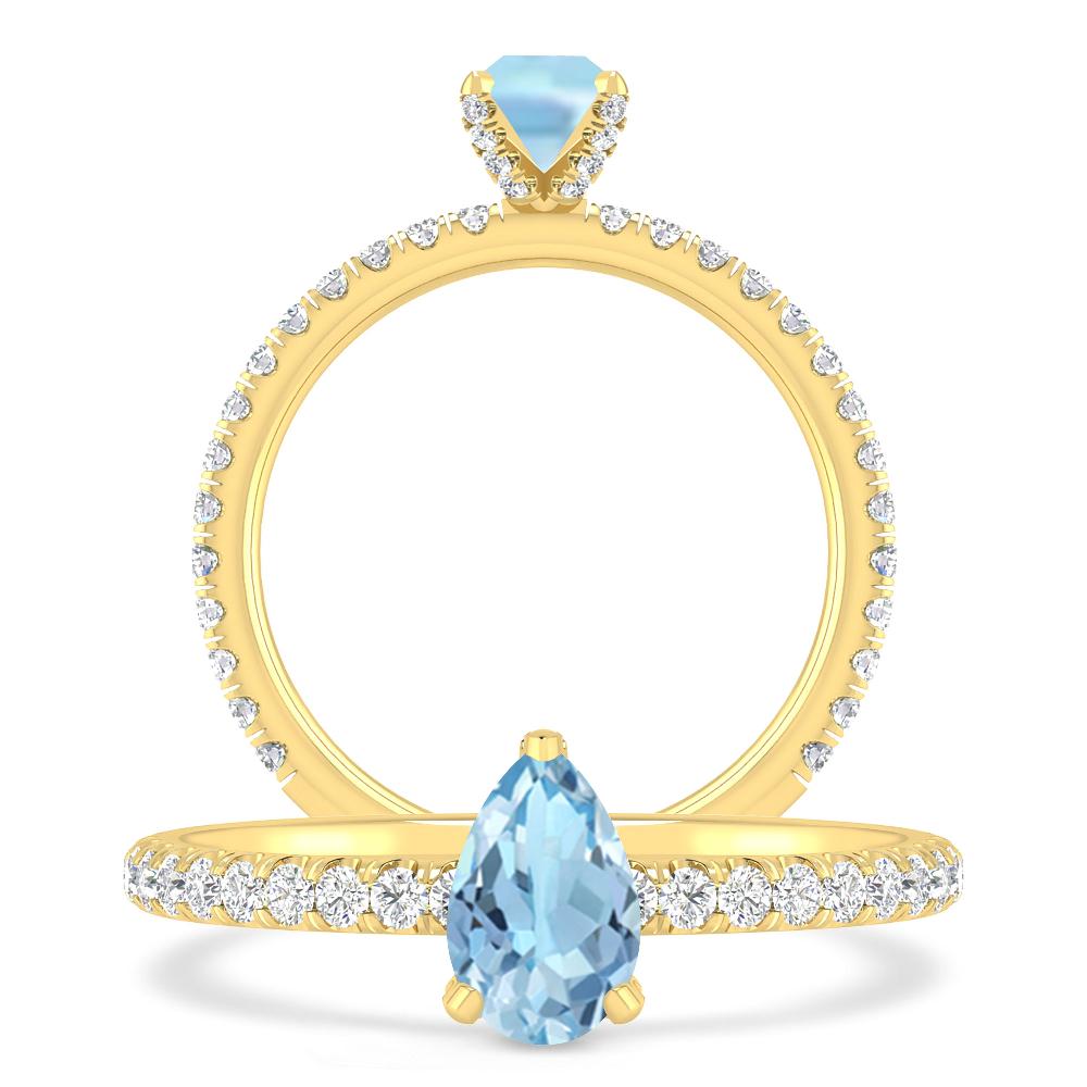Yellow Gold - Aquamarine