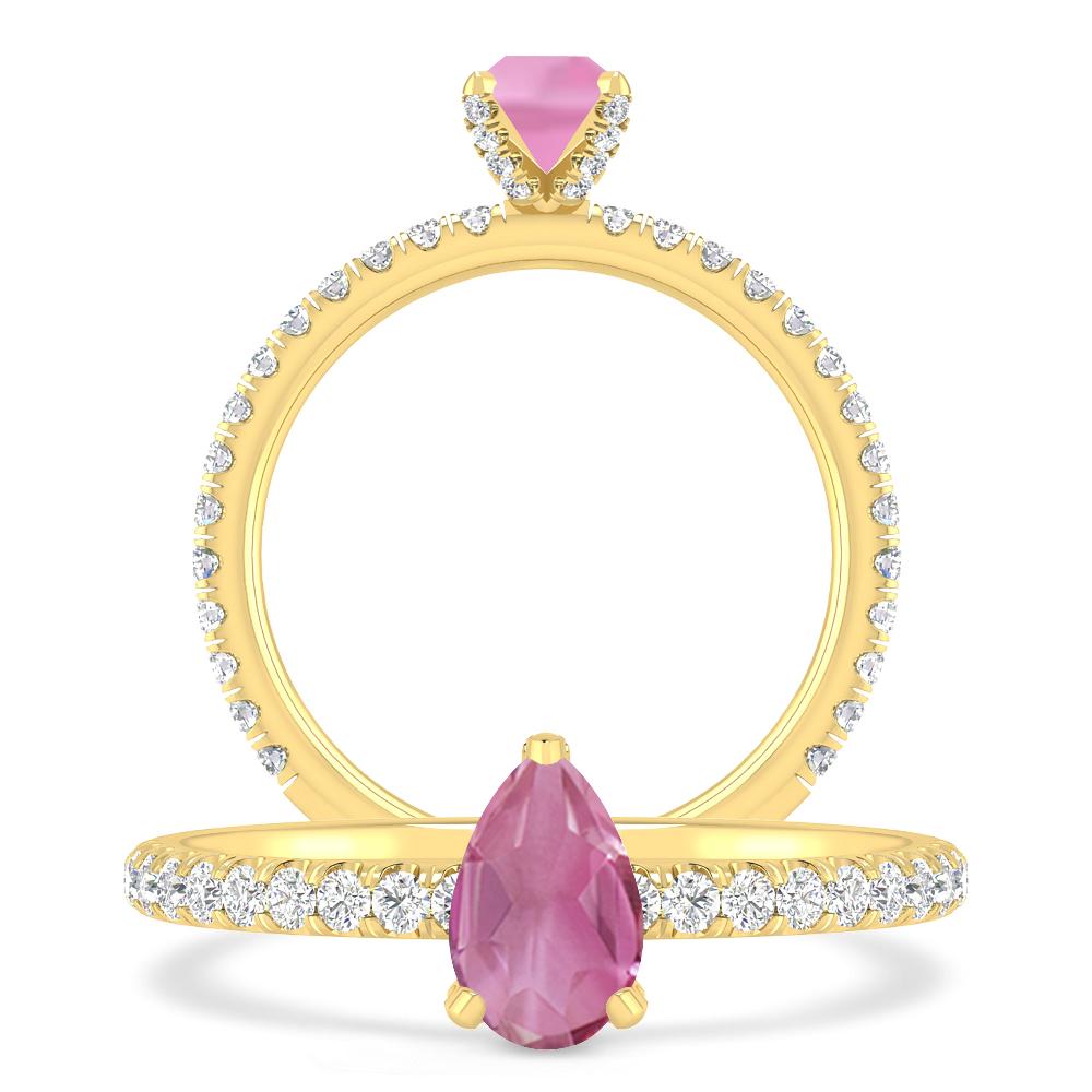 Yellow Gold - Pink Tourmaline