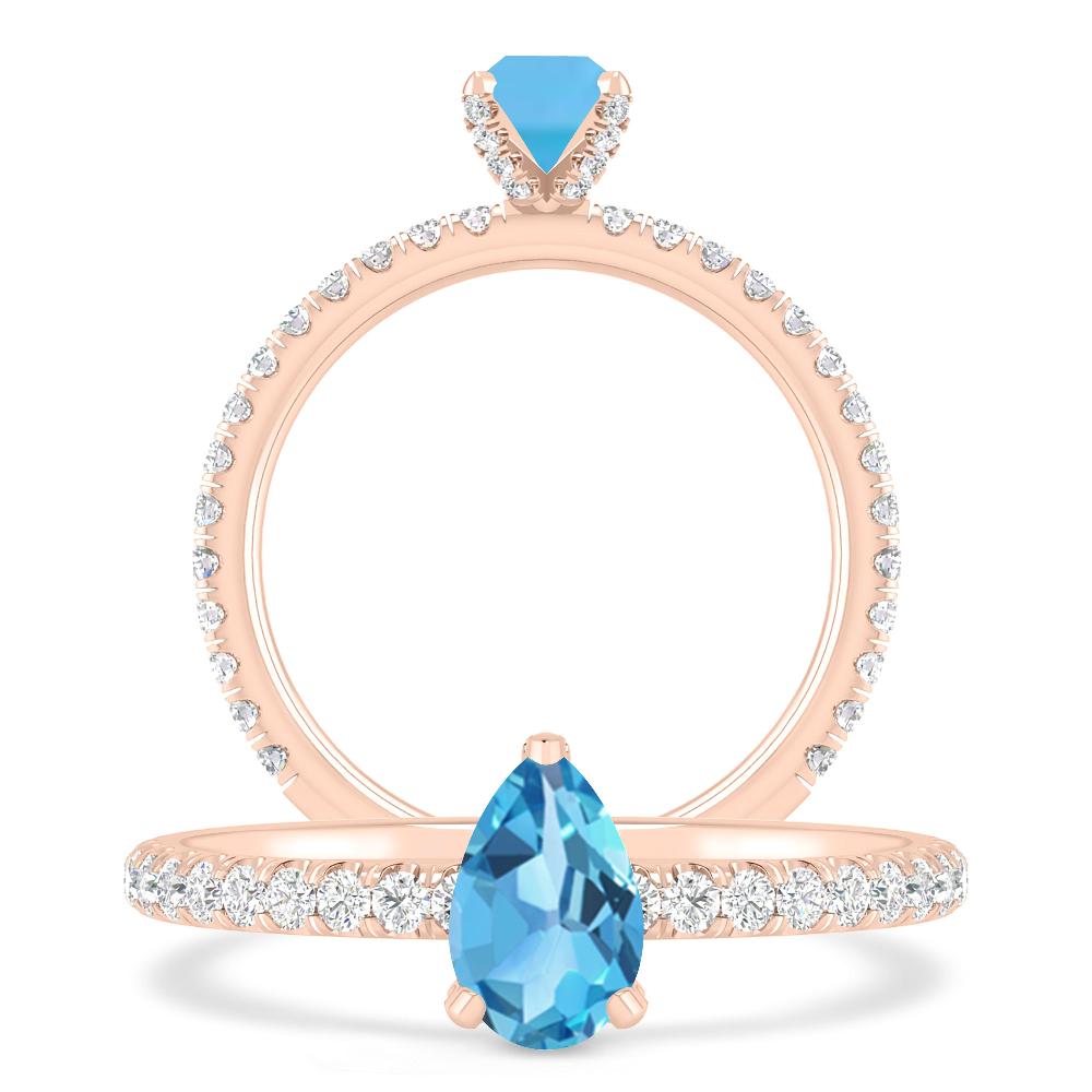 Rose Gold - Blue Topaz